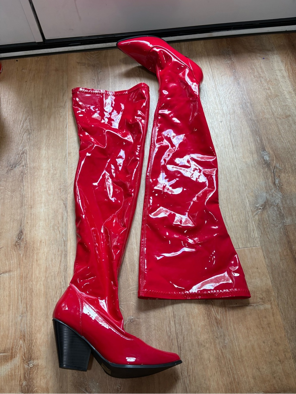 Cape Robbin thigh high red boots